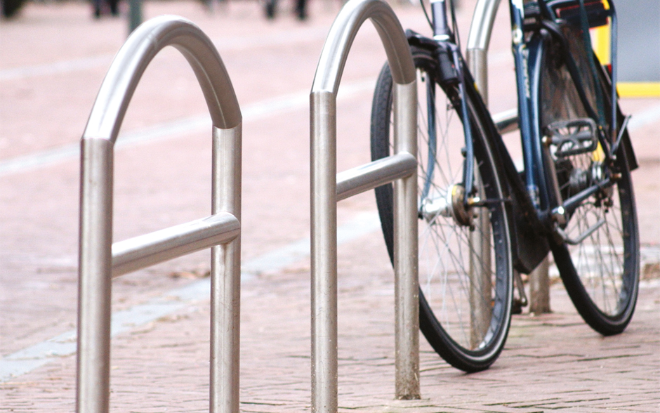 Arc fietsleunhek RVS met dwarsstang