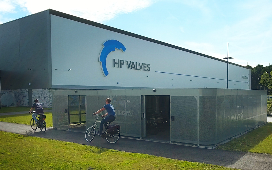 Pixel fietsenstalling met corporate identity