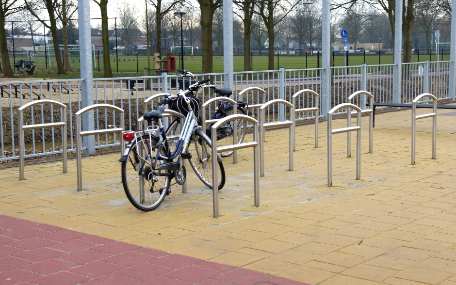 Arc fietsleunhek RVS met dwarsstang