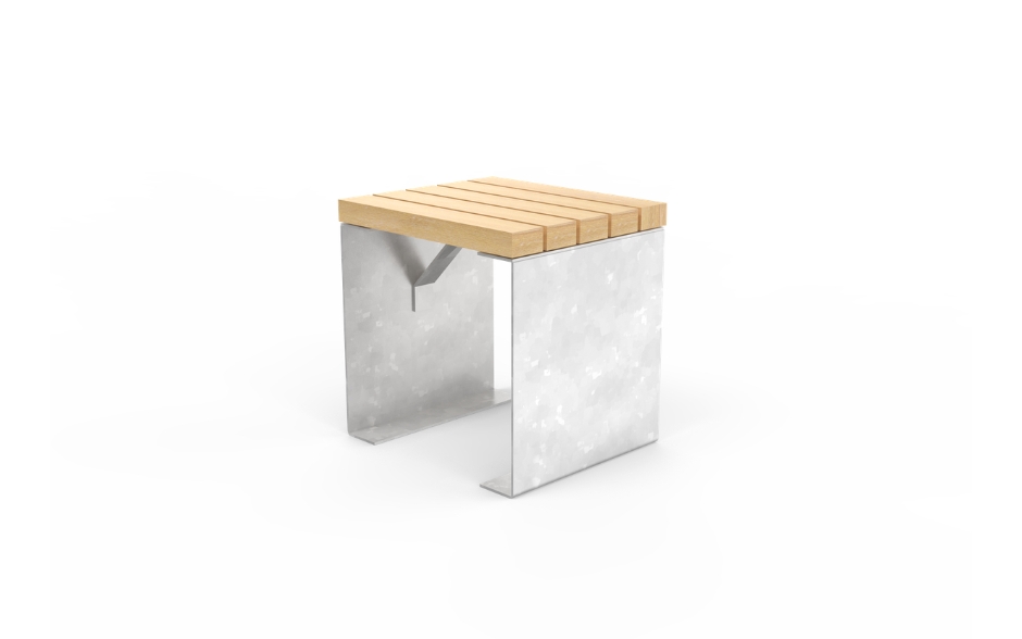 LINN kruk/bijzettafel staal & hout