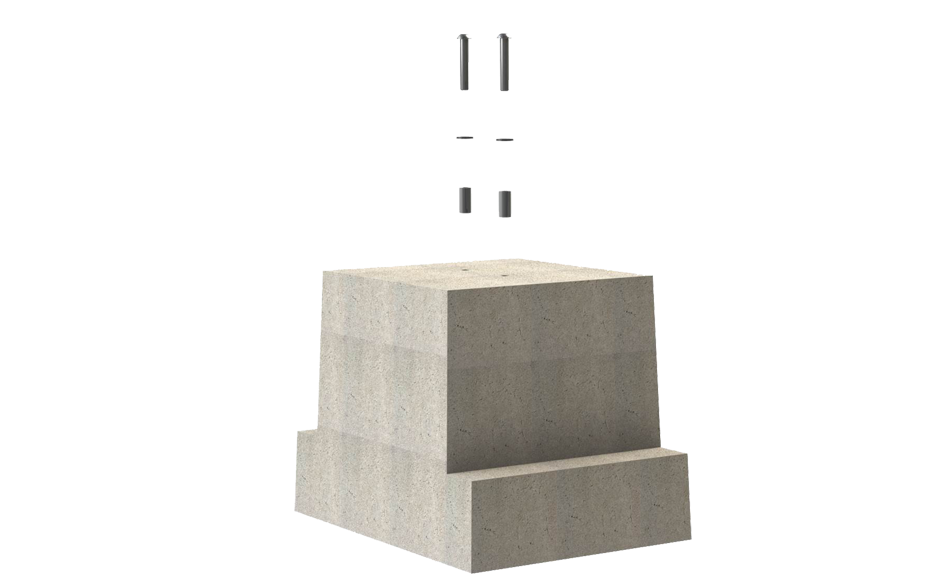 Betonvoet met bevestigingsset