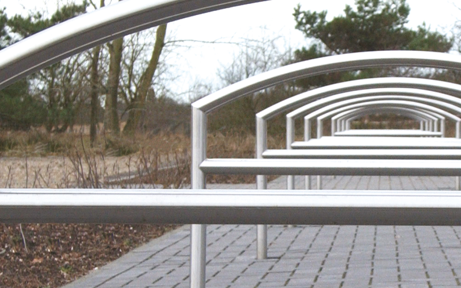 Arc fietsleunhek RVS met dwarsstang