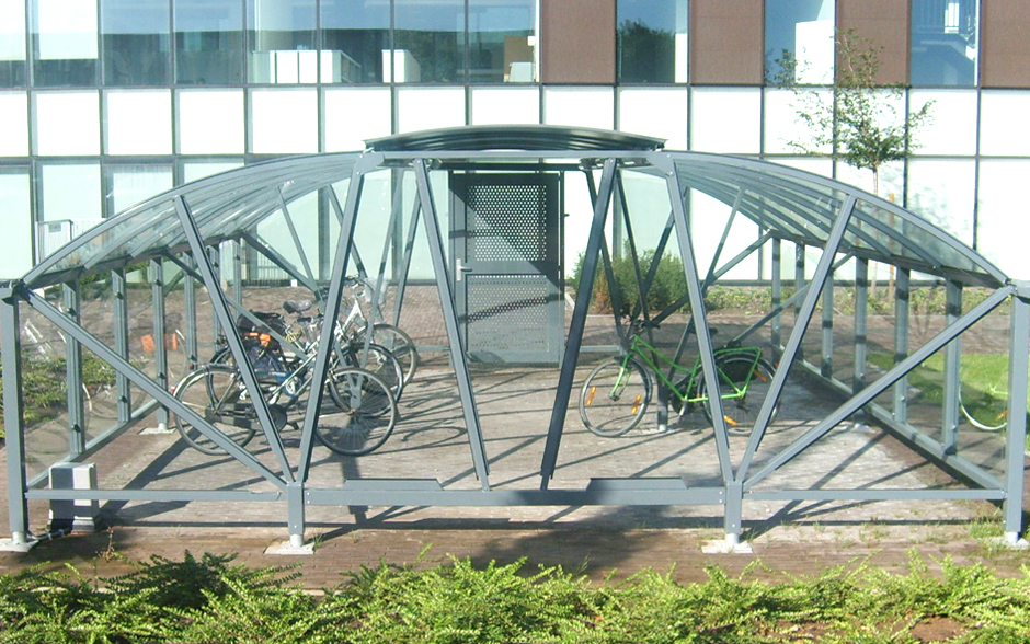 Abri à vélos sur la place communale de Zolder
