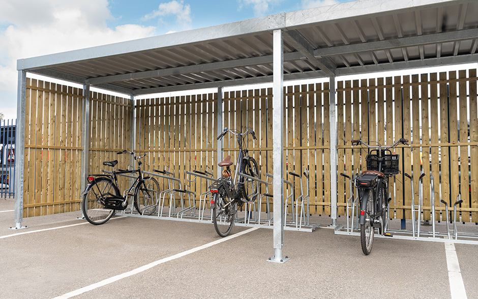 Paleto fietsenstalling open hout