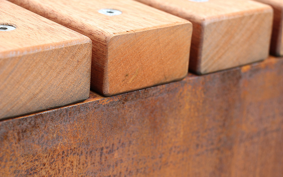 LINN picknickset cortenstaal & hout