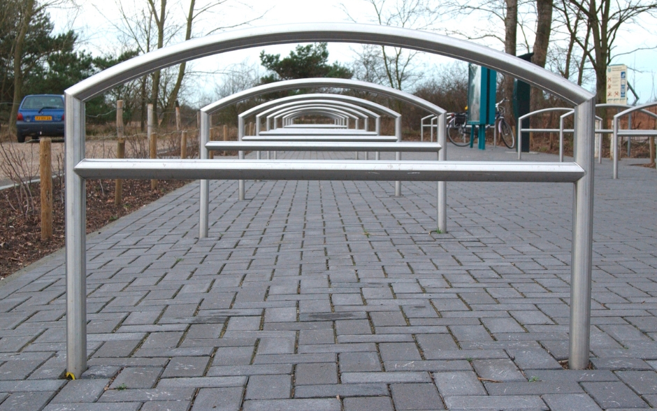 Arc fietsleunhek RVS met dwarsstang