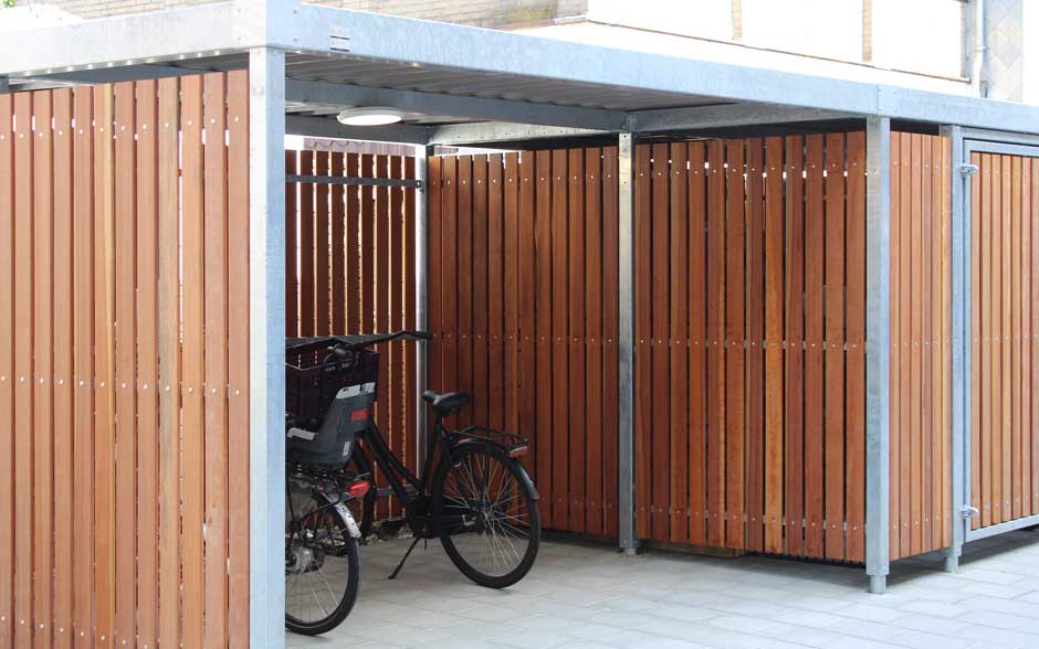 Paleto fietsenstalling gesloten hout
